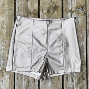 ASOS ⎮ Metallic faux leather shorts
